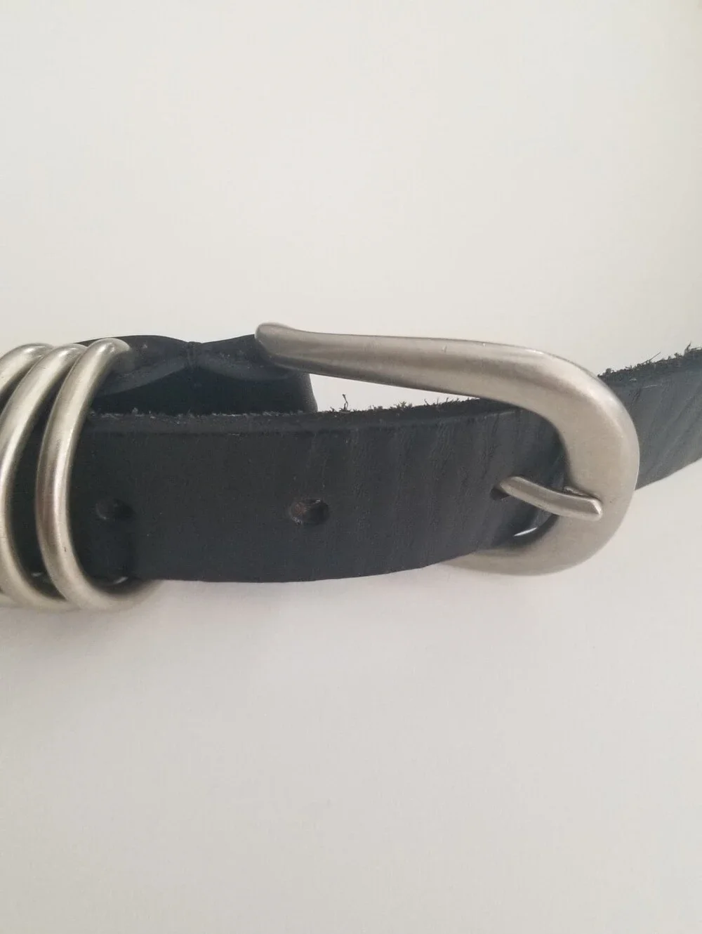 Urban Outfitters Black Genuine Leather Triple Keeper Belt Size M